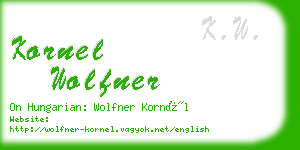 kornel wolfner business card